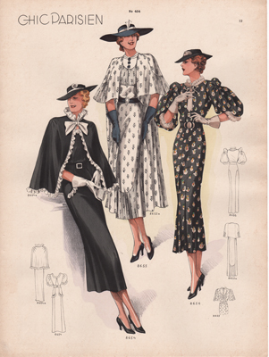 Chic Paris fashion prints from 1936